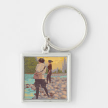 Women Fly Fishing - Wyoming Key Chains