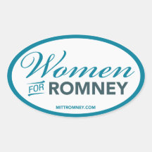 Women For Mitt Romney 2012 (White Oval Sticker)