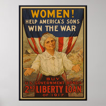 Women Help America's Son Vintage War Bonds Posters