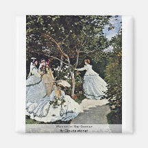 Women In The Garden By Claude Monet Magnets