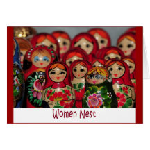 Women Nest, Russian Nesting Dolls Card
