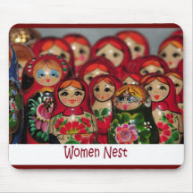Women Nest, Russian Nesting Dolls Mouse Pads