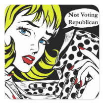 WOMEN NOT VOTING REPUBLICAN SQUARE STICKER