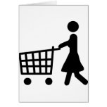 women shopping black trolly cards