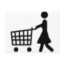 women shopping black trolly postcards