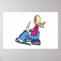 Women Snowmobiling Posters