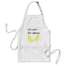 Women Who Love  High Heel Shoes yellow Aprons