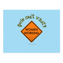 Women Working Sign Post Card