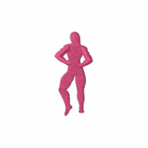 Womens Bodybuilding Pose Embroidered Polo Shirt