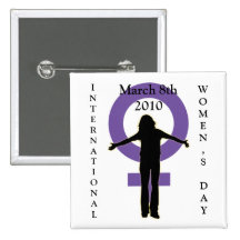 Women's Day Silhouette Button