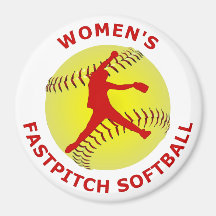Women's Fastpitch Softball Fridge Magnets