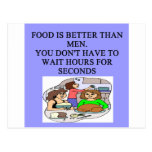 women's food and men joke post cards