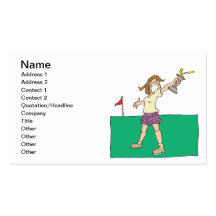 Womens Golf Trophy Business Cards