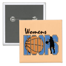 Women's Hoops T-shirts and Gifts Button