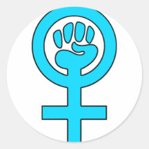 Women's Power Feminist Symbol Round Stickers