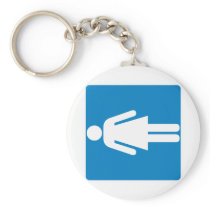 Women's Restroom Highway Sign Key Chain
