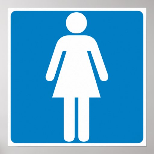 Women's Restroom Highway Sign Posters
