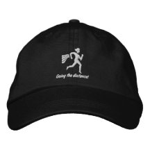 Womens Running "Going the distance!" Embroidered Baseball Caps