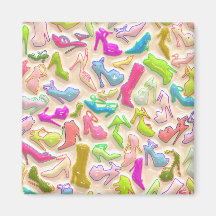 Womens Shoes Collage Fridge Magnet