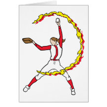 Womens Softball Pitcher Greeting Card