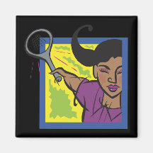 Womens Tennis Refrigerator Magnet