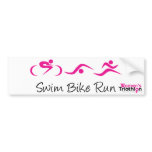 Women's Tri: Swim.Bike.Run bumper stickers