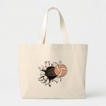 womens volleyball ripping through canvas bag
