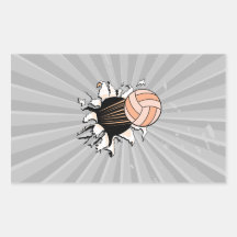 womens volleyball ripping through rectangular stickers