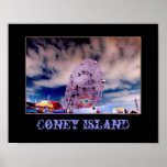 'Wonder Wheel & Sky' Psychedelic Poster