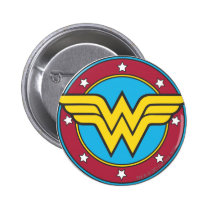 Wonder Woman Circle & Stars Logo buttons