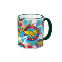 Wonder Woman Logo Collage 1 mugs