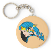 Wonder Woman Profile Background Keychain