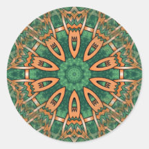 Wonderful Traditional Ottoman Tribal Design Round Stickers