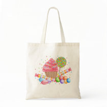 Wonderland Cupcake Candy Lollipop Sweet Tarts Tote Bag