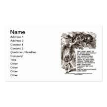 Wonderland Don't Want To Go Among Mad People Alice Business Card Templates