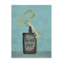 Wonderland drink me gold key vintage get well soon post card