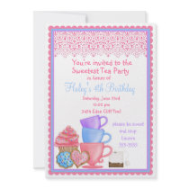 Wonderland Tea Party Birthday Invitations