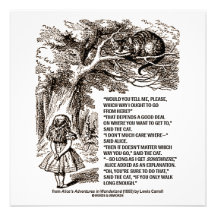 Wonderland Which Way I Ought To Go Quote Personalized Invitation