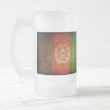 Wood Afghanistan Flag; Afghan Coffee Mug