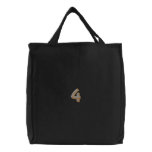 Wood Alphabet 4 embroidered bags
