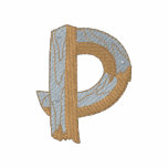 Wood Alphabet P embroidered shirts