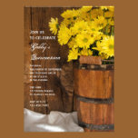 Wood Bucket and Yellow Daisies Quinceañera Invite invitations