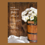 Wood Bucket White Daisies Sweet 16 Party Invite invitations