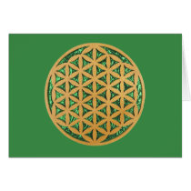 Wood Carving of Flower of Life Card