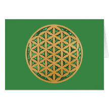 Wood Carving of Flower of Life Card