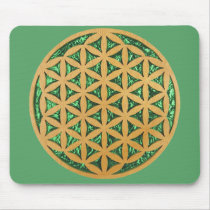 Wood Carving of Flower of Life Mousepad