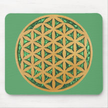 Wood Carving of Flower of Life Mousepad