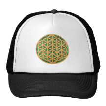 Wood Carving of Flower of Life Trucker Hats