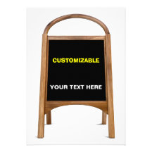 Wood & Chalkboard Standing Sign Customize - Blank Invitations