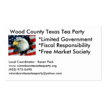 Wood County Texas Tea Party Business Cards